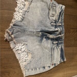 Wild Fable Denim Shorts with Lace Trim